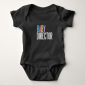 Baby directeur jersey bodysuit donker (Voorkant)