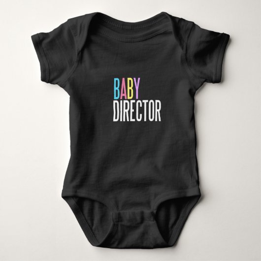 Baby directeur jersey bodysuit donker (Voorkant)