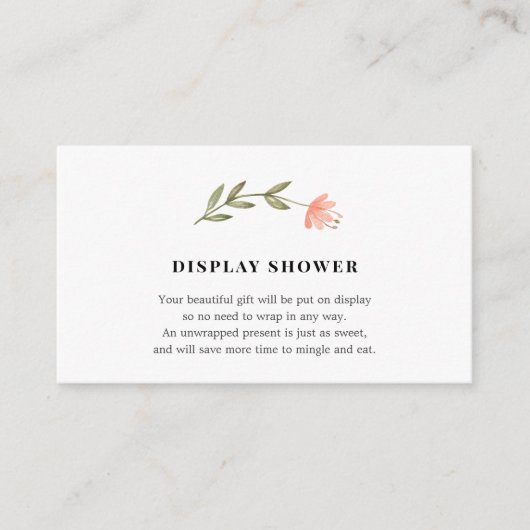 Baby Display Shower-invoegkaart Informatiekaartje (Voorkant)