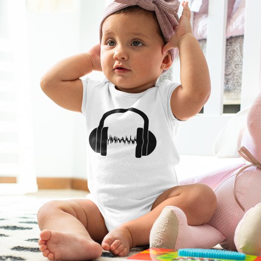 Baby DJ-hoofdtelefoon, Baby romper Hipster Baby,