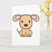 Baby Dog Cartoon Kaart (Gele Bloem)