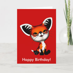 Baby Dog Fox Happy Birthday Kaart