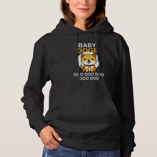 Baby Doge Doo Doo Doo Crypto Cryptocurrency Shiba Hoodie (Voorkant)