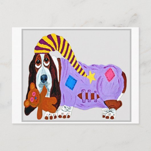 Baby doggie in pajamas bodysuit briefkaart (Voorkant)