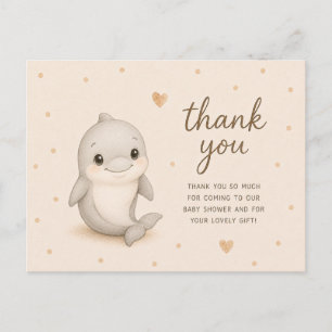 Baby Dolfijn Baby Shower Bedankt Briefkaart