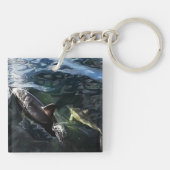 Baby Dolfijn Met Moeder Oceaan Natuur Cadeau Sleutelhanger (Achterkant)