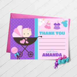 Baby Doll Bedankt Kaarten met enveloppen
