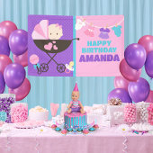 Baby Doll Happy Birthday Banner