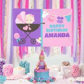 Baby Doll Happy Birthday Banner