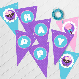 Baby Doll Happy Birthday Hanging Bunting Banner