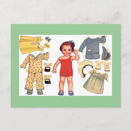 Baby Doll Paper Doll Briefkaarten (Voorkant)