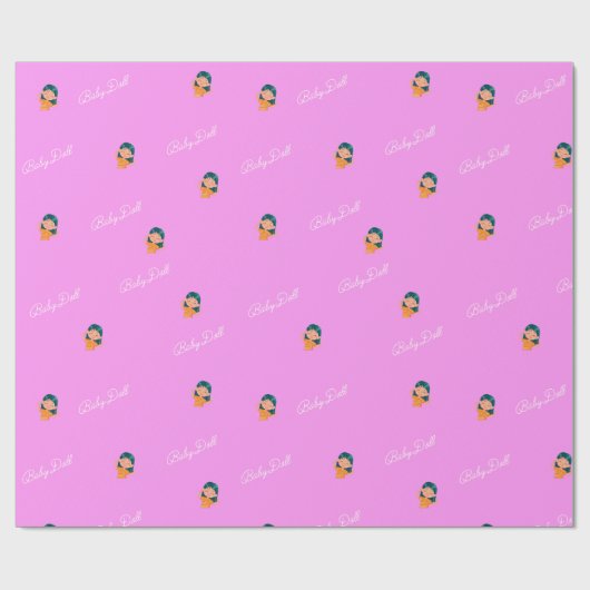 Baby Doll Roze Cadeaupapier (Vlak)