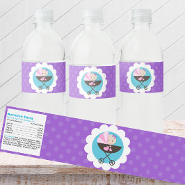 Baby Doll Verjaardag Party Water Bottle Labels Waterfles Etiket