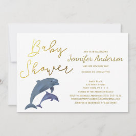 Baby Dolphin Boy of Girl Baby shower Kaart
