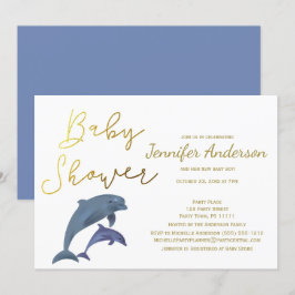 Baby Dolphin Boy of Girl Baby shower Kaart
