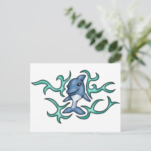 Baby Dolphin Briefkaart (Staand voorkant)