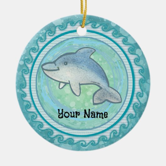 Baby Dolphin Keramisch Ornament (Voorkant)