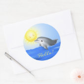 Baby Dolphin Ronde Sticker (Envelop)