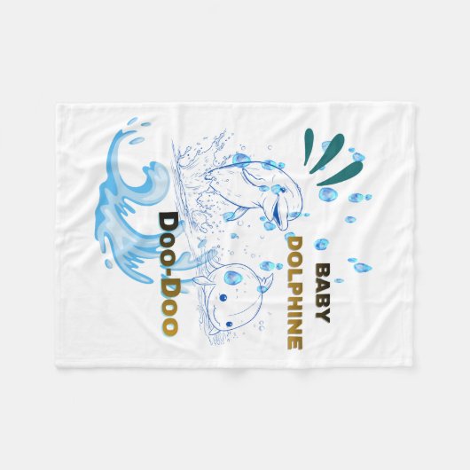 Baby Dolphine Fleece Deken (Voorkant (Horizontaal))