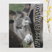 Baby Donkey Birthday Big Wenskaart Kaart (Gele Bloem)
