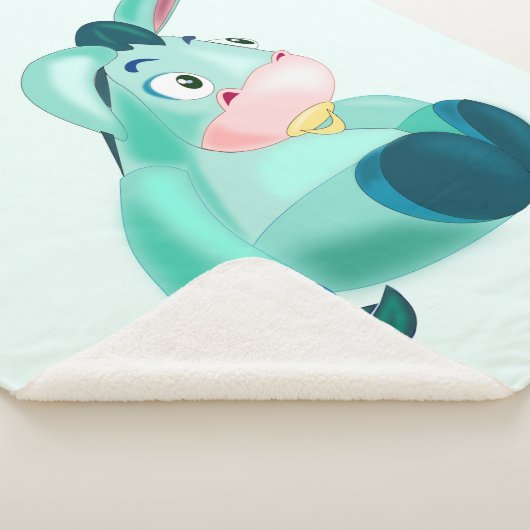 Baby Donkey - Blauw - Vun schilderen Sherpa Deken (3/4)