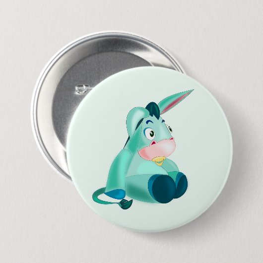 Baby Donkey Button - Uw kleur - Tekst (Voorkant /achterkant)