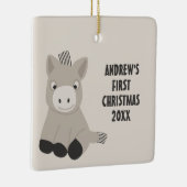 Baby Donkey - Eerste kerstfoto op maat Keramisch Ornament (Rechts)