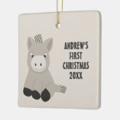 Baby Donkey - Eerste kerstfoto op maat Keramisch Ornament (Links)