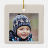 Baby Donkey - Eerste kerstfoto op maat Keramisch Ornament (Achterkant)