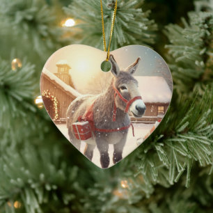 Baby Donkey familie Ornament, Donkey Lovers gesche Keramisch Ornament