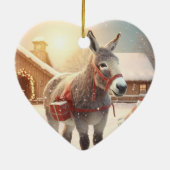 Baby Donkey familie Ornament, Donkey Lovers gesche Keramisch Ornament (Achterkant)