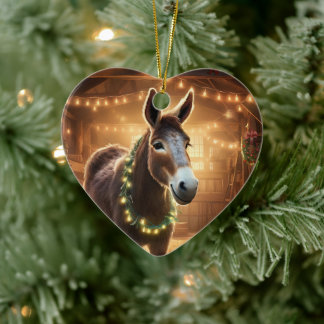 Baby Donkey familie Ornament, Donkey Lovers gesche Keramisch Ornament