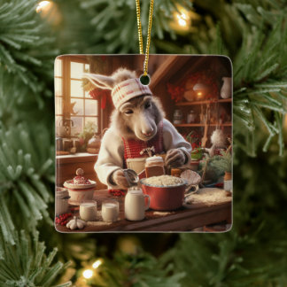 Baby Donkey familie Ornament, Donkey Lovers gesche Keramisch Ornament
