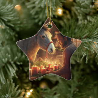 Baby Donkey familie Ornament, Donkey Lovers gesche Keramisch Ornament