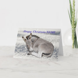 Baby Donkey in de sneeuw Kerst Kaart
