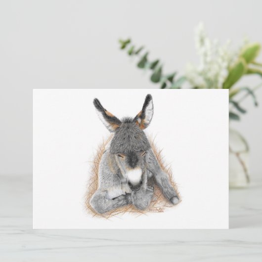 Baby Donkey Note Card Kaart (Staand voorkant)