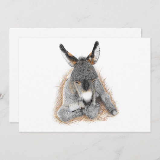 Baby Donkey Note Card Kaart (Voorkant / Achterkant)