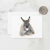 Baby Donkey Note Card Notitiekaartje (Voorkant / Achterkant in situ)