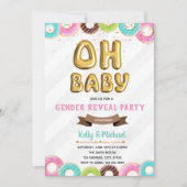 Baby Donut gender reveal party uitnodiging (Voorkant)