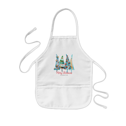 Baby Doodle Kerstbomen Schort (Voorkant)