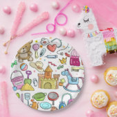 Baby Doodle Modern Hand Sketch Paper Bord (Feest)