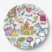 Baby Doodle Modern Hand Sketch Paper Bord (Voorkant)