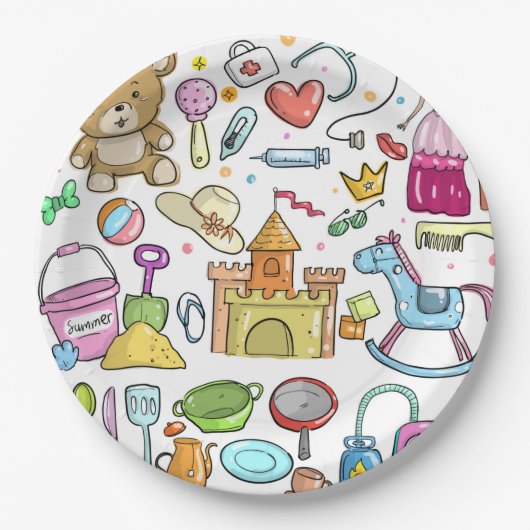 Baby Doodle Modern Hand Sketch Paper Bord (Voorkant)