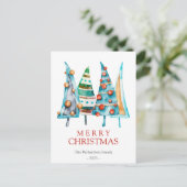 Baby Doodle Pine Kerstboom Cadeaus Vakantie Briefkaart (Staand voorkant)