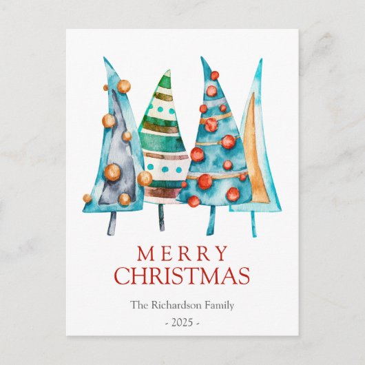 Baby Doodle Pine Kerstboom Cadeaus Vakantie Briefkaart (Voorkant)