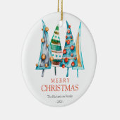Baby Doodle Pine Kerstboom geschenken Keramisch Ornament (Rechts)