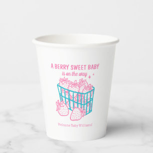 Baby Doodle Roze Aardbei Meisje met Bessensmaak Papieren Bekers