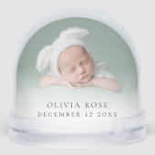 Baby doop 2 foto's Naam en datum Sneeuwbol (Achterkant)