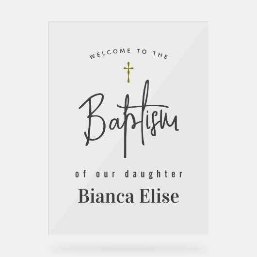 Baby Doop Acryl Welkom Teken Acryl Bord (Voorkant)