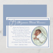 Baby doop foto blauw kaart (Voorkant / Achterkant)